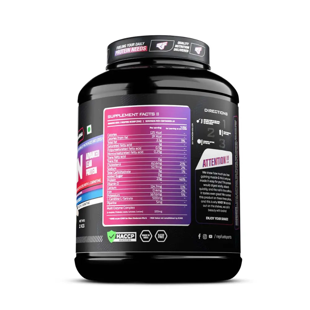 Repfuel Sports Whey In Advanced  Lean Protein | 2kg | Frooty Mango