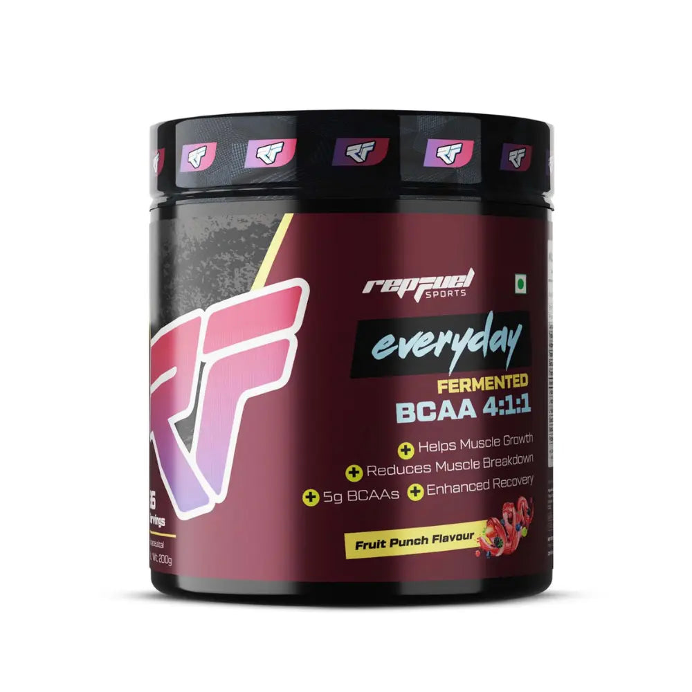 Repfuel Sports Everyday Fermented BCAA 4:1:1, 200gm, Fruit Punch